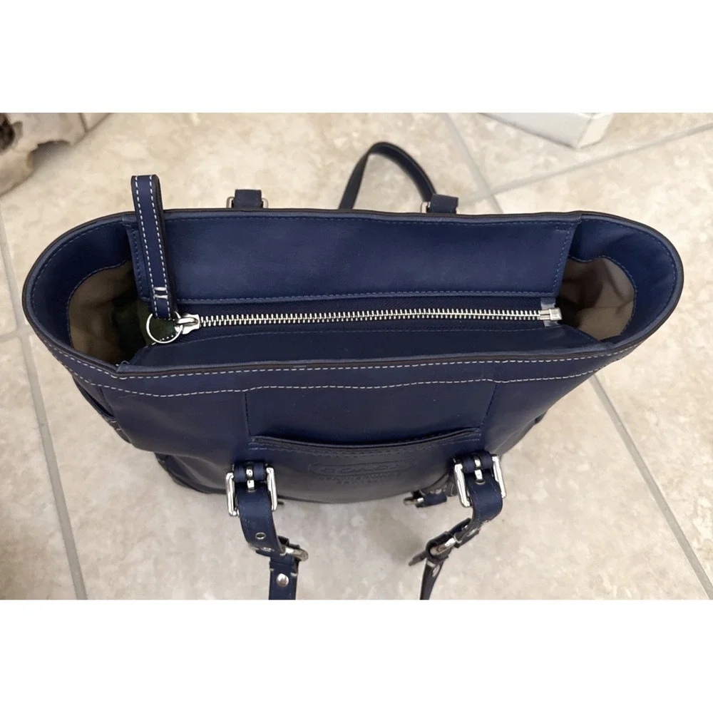COACH LEGACY Gallery Lunch Tote East West Blue Leather Bag Purse K0993-Z14699